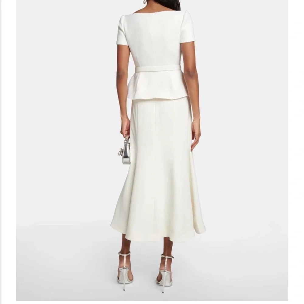 Self-Portrait Cream A-Line Midi Dress - Picture 4 of 10